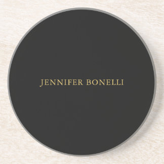 Black Gold Colors Professional Trendy Modern Plain Coaster