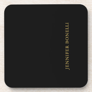 Black Gold Colors Professional Trendy Modern Plain Coaster