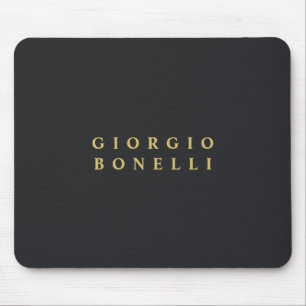 Black & Gold Colour Minimalist Personal Modern Nam Mouse Mat