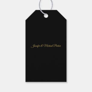 Black & Gold Colour Modern Creative Script Family Gift Tags