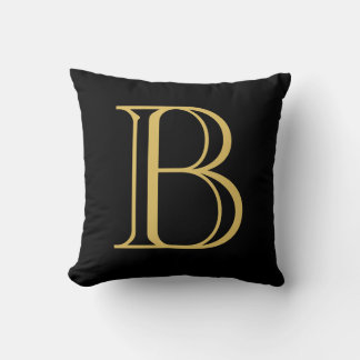 Black Gold Colour Monogram Professional Calligraph Cushion