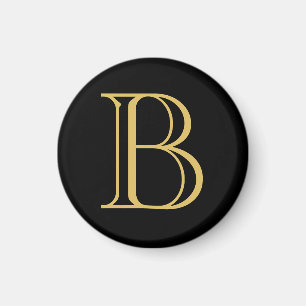 Black Gold Colour Monogram Professional Calligraph Magnet