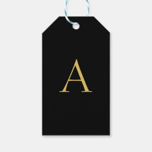 Black Gold Colour Monogram Professional Gift Tags