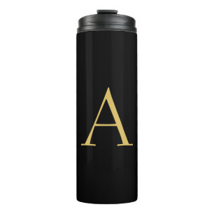 Black Gold Colour Monogram Professional Thermal Tumbler