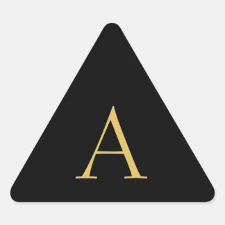Black Gold Colour Monogram Professional Triangle Sticker