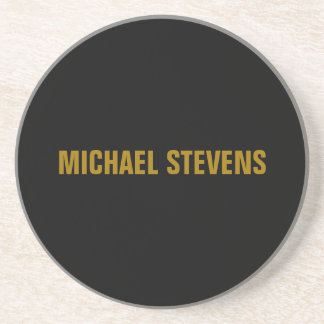 Black Gold Colour Professional Add Name Coaster