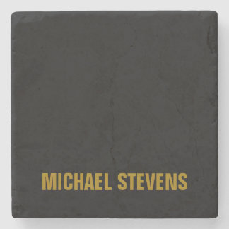 Black Gold Colour Professional Add Name Stone Coaster