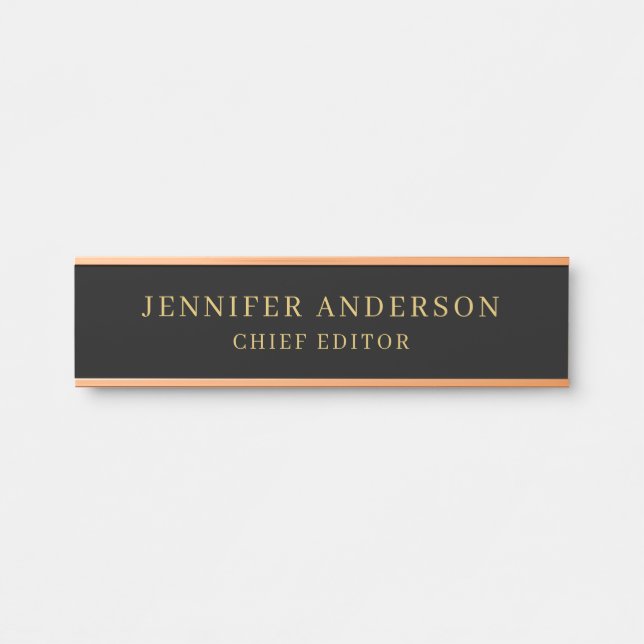 Black & Gold Colour Professional Modern Plain Door Sign (Front)