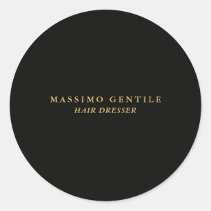 Black Gold Colour Professional Trendy Classic Round Sticker