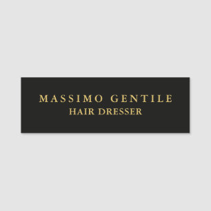 Black Gold Colour Professional Trendy Name Tag