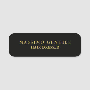 Black Gold Colour Professional Trendy Name Tag