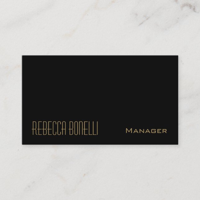 Black Gold Colours Monogram Manager Business Card (Front)