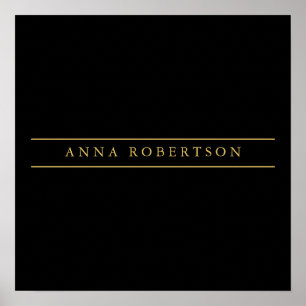 Black Gold Colours Professional Chic Minimalist Poster