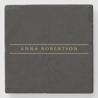 Black Gold Colours Professional Chic Minimalist Stone Coaster