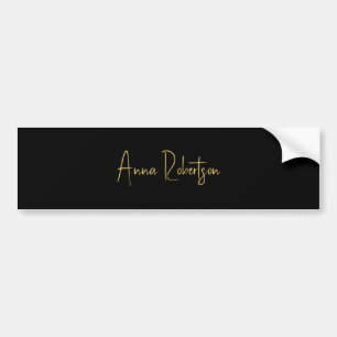 Black Gold Colours Professional Trendy Calligraphy Bumper Sticker