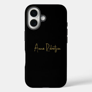 Black Gold Colours Professional Trendy Calligraphy iPhone 16 Case