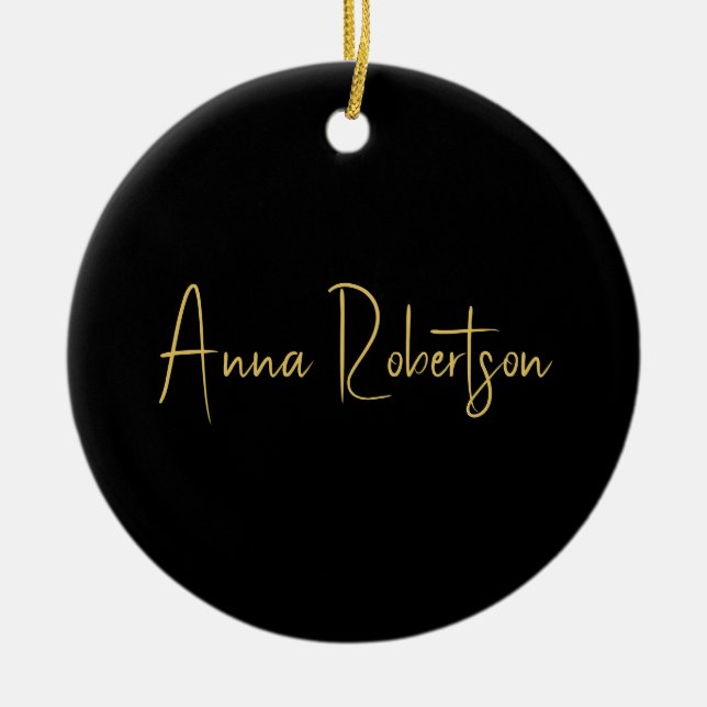 Black Gold Colours Professional Trendy Calligraphy Ceramic Tree Decoration (Front)