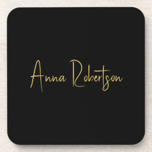 Black Gold Colours Professional Trendy Calligraphy Coaster