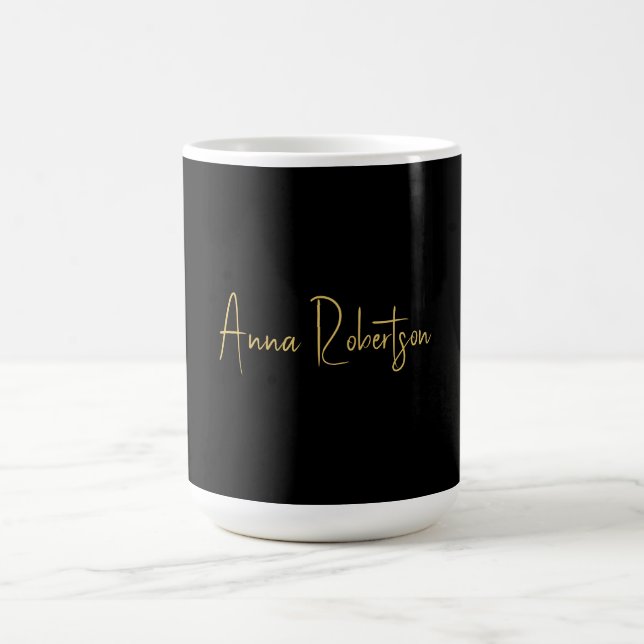 Black Gold Colours Professional Trendy Calligraphy Coffee Mug (Center)