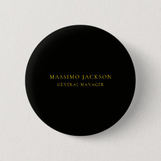 Black Gold Colours Professional Trendy Minimalist 6 Cm Round Badge