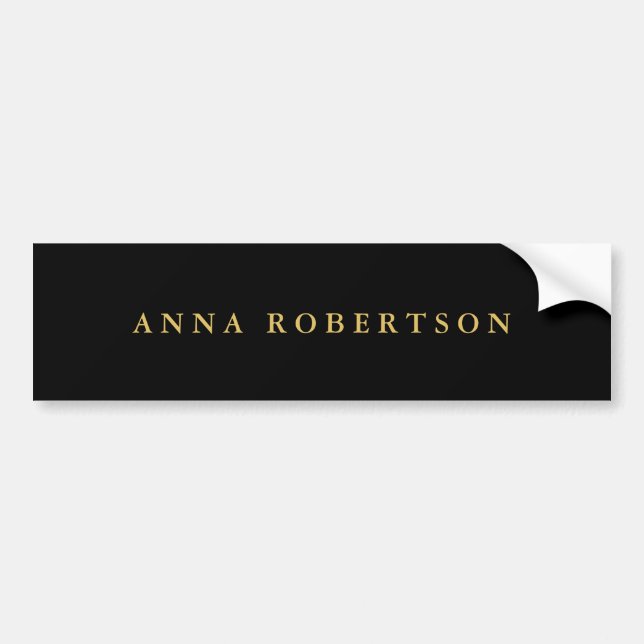 Black Gold Colours Professional Trendy Minimalist Bumper Sticker (Front)