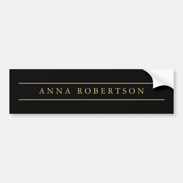 Black Gold Colours Professional Trendy Minimalist Bumper Sticker (Front)