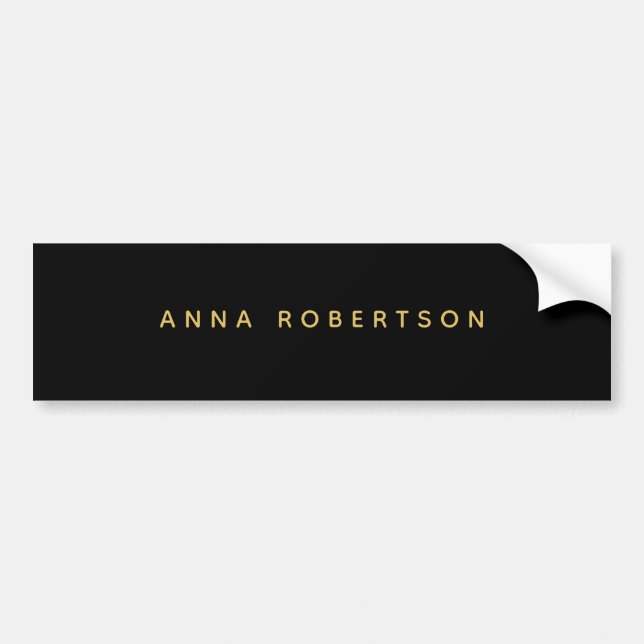 Black Gold Colours Professional Trendy Minimalist Bumper Sticker (Front)