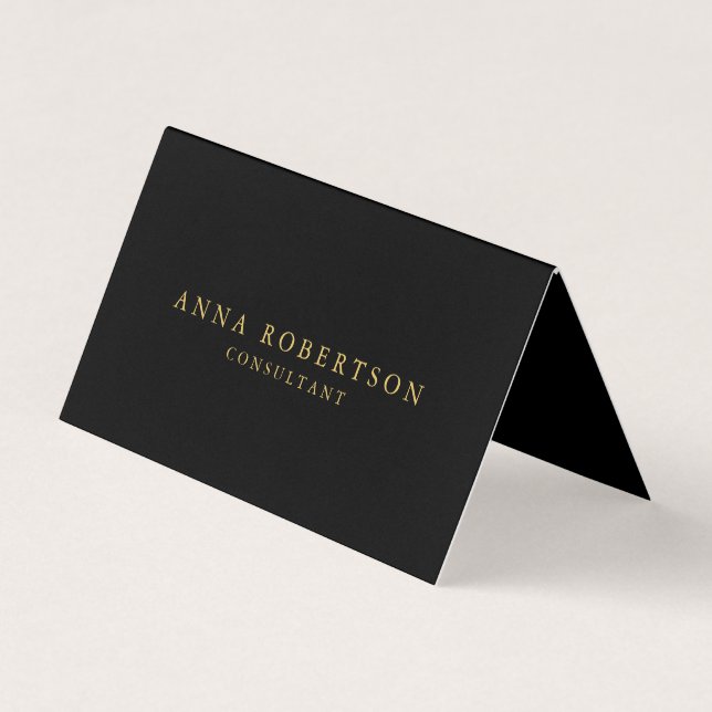 Black Gold Colours Professional Trendy Minimalist Business Card (Front)
