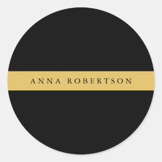 Black Gold Colours Professional Trendy Minimalist Classic Round Sticker