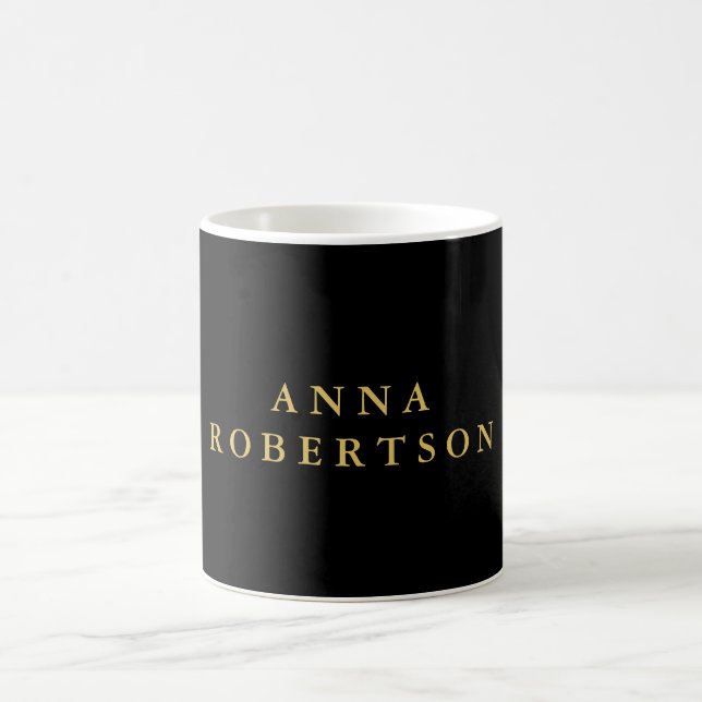 Black Gold Colours Professional Trendy Minimalist Coffee Mug (Center)