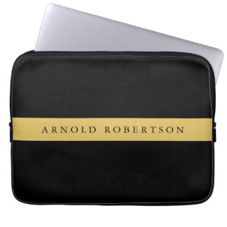 Black Gold Colours Professional Trendy Minimalist Laptop Sleeve