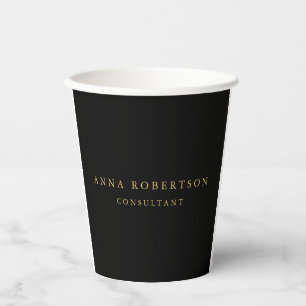 Black Gold Colours Professional Trendy Minimalist Paper Cups