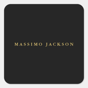 Black Gold Colours Professional Trendy Minimalist Square Sticker