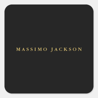 Black Gold Colours Professional Trendy Minimalist Square Sticker