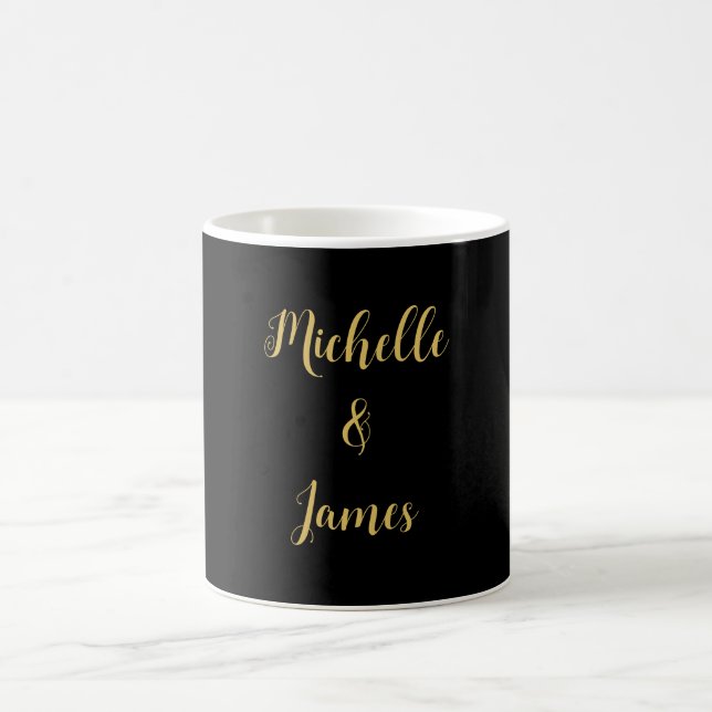 Black & Gold Colours Professional Trendy Modern Coffee Mug (Center)