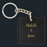 Black & Gold Colours Professional Trendy Modern Key Ring<br><div class="desc">Represent yourself with this modern,  elegant design. This template can be customised to meet all professional occupations.</div>