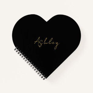 Black Gold Colours Professional Trendy Modern Name Notebook