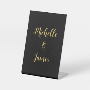 Black & Gold Colours Professional Trendy Modern Pedestal Sign