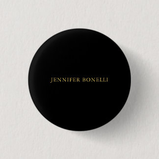 Black Gold Colours Professional Trendy Modern Plai 3 Cm Round Badge