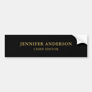 Black Gold Colours Professional Trendy Modern Plai Bumper Sticker