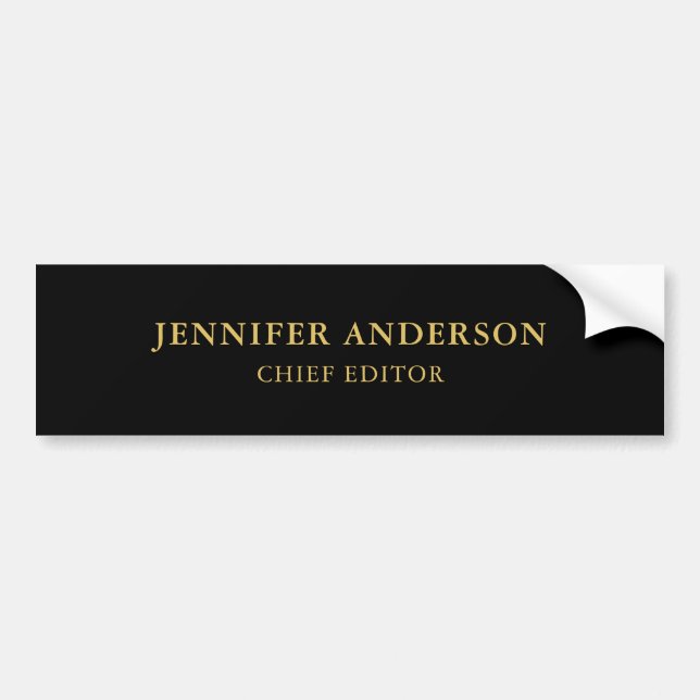 Black Gold Colours Professional Trendy Modern Plai Bumper Sticker (Front)
