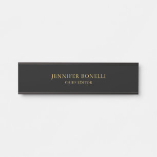 Black Gold Colours Professional Trendy Modern Plai Door Sign