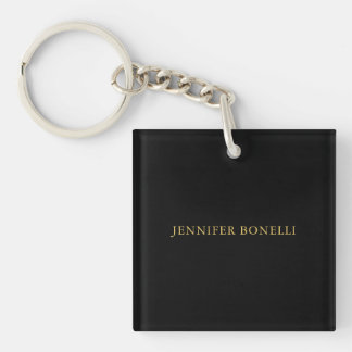 Black Gold Colours Professional Trendy Modern Plai Key Ring