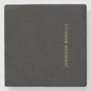 Black Gold Colours Professional Trendy Modern Plai Stone Coaster