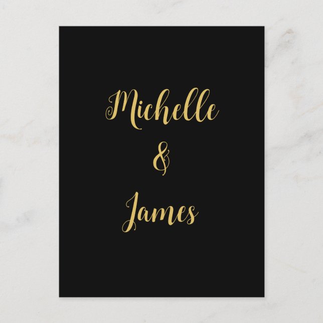 Black & Gold Colours Professional Trendy Modern Postcard (Front)