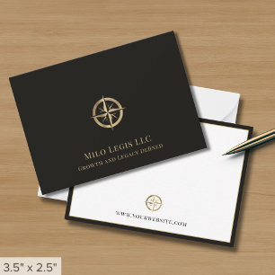 Black Gold Compass Logo  Card