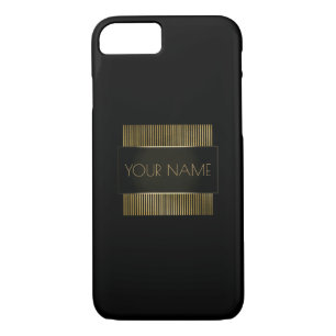 Black Gold Conceptual Minimal Name Geometry iPhone 8/7 Case