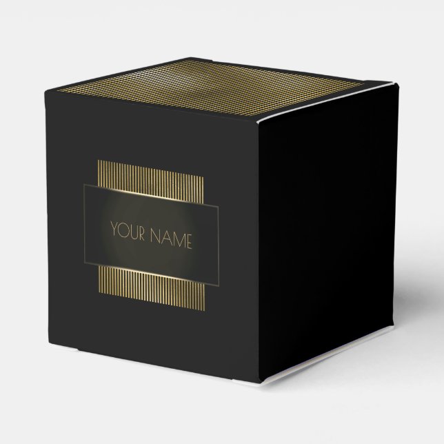Black Gold Conceptual Minimal Name Geometry Favour Box (Back Side)