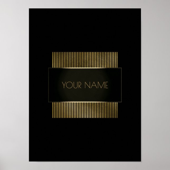 Black Gold Conceptual Minimal Name Geometry Poster (Front)