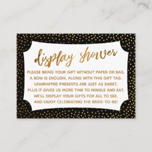 Black & Gold Confetti Display Bridal Shower Card